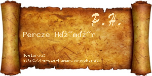 Percze Hümér névjegykártya